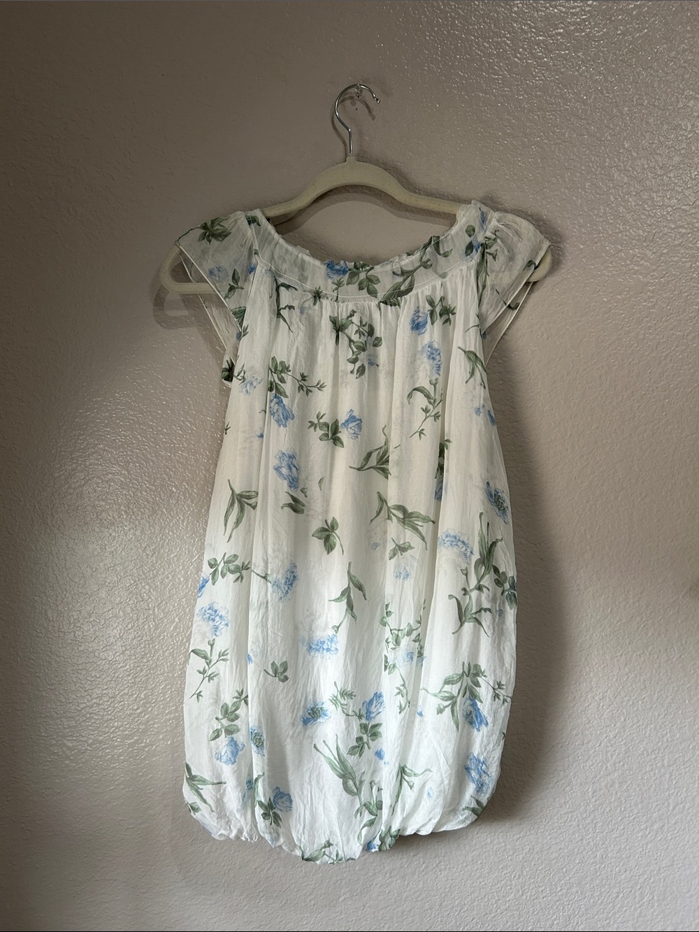 Tendenze Pure Silk Ivory Floral Blouse  Sz L Feminine Summer Casual Chic TC018 - Picture 6 of 6